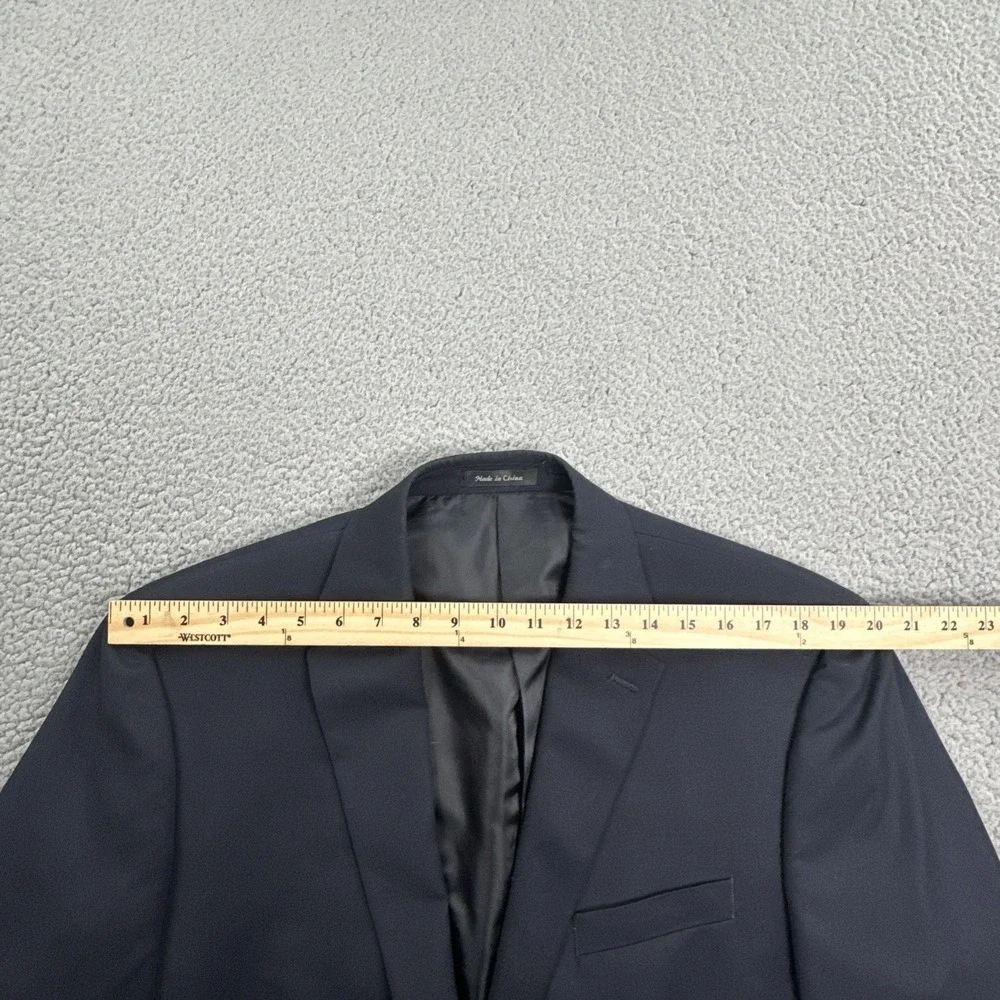 Chaps Blazer Men 44L Navy Blue Gold Button Twill Wool Blend Sport Coat